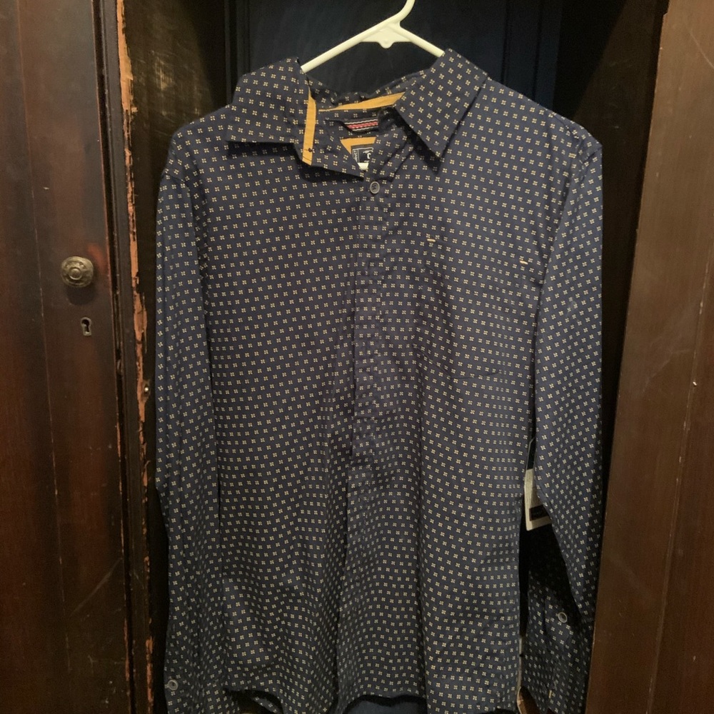 Company Blue and Gold Button-Up (NWT)